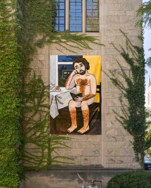 The Loner (2025) looks out at the University of Chicago, awaiting a response. Courtesy of BOB (Robert Heishman).