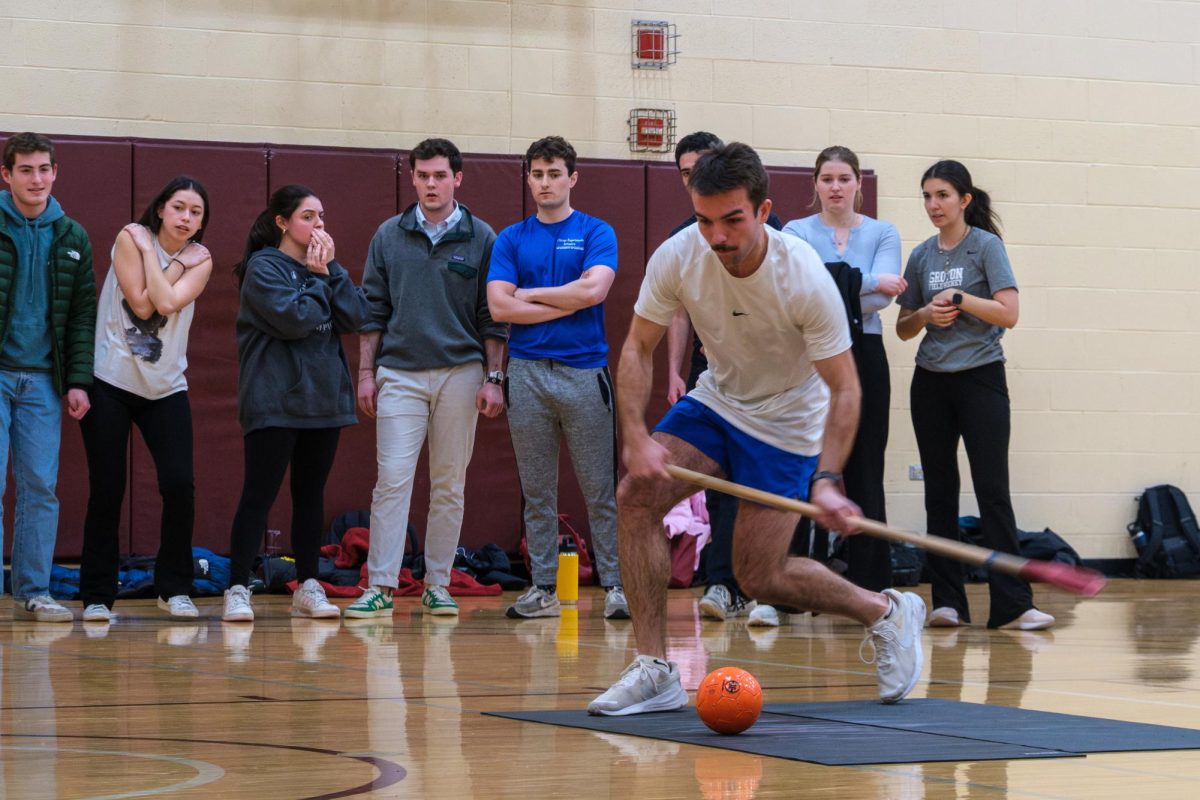 Participants watch on during the final shootout.