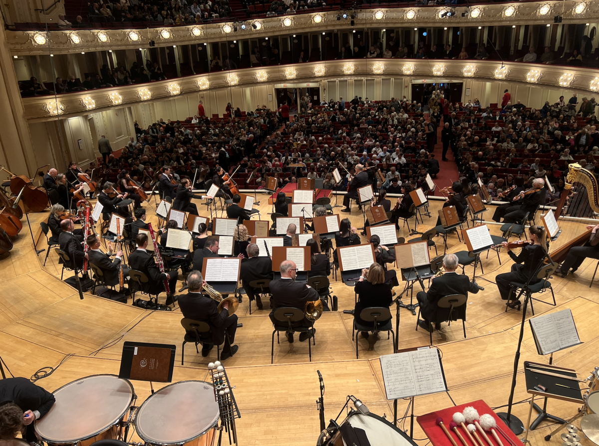 The Chicago Symphony Orchestra prior to the concert.