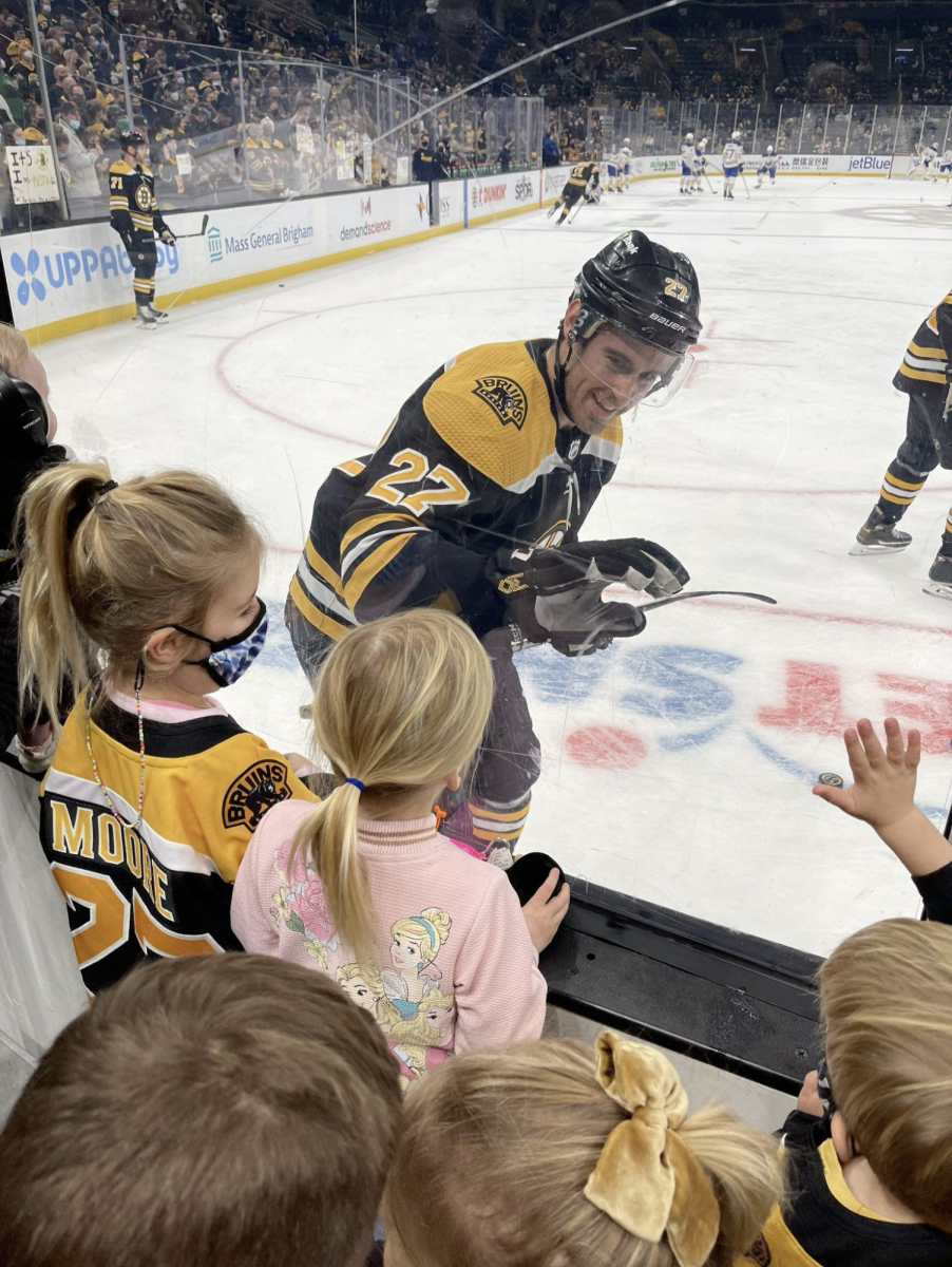 Moore playing for the Boston Bruins. Courtesy of John Moore.