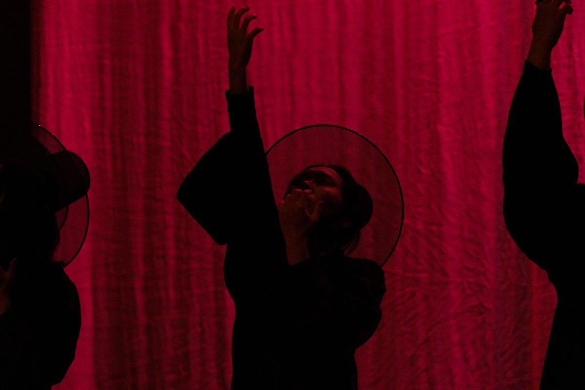 First-year Wendell He poses at the end of their dance routine to a song from K-Pop Demon Hunters.
