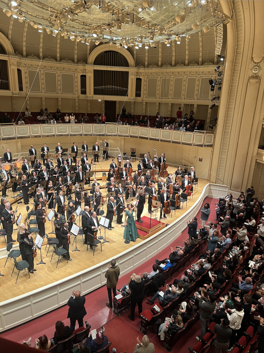 Hrůša and Winters receiving applause after Strauss’s Four Last Songs.