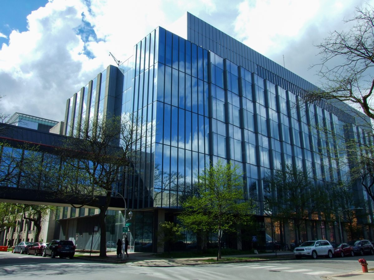 The exterior of William Eckhardt Research Center, which houses the Pritzker School of Molecular Engineering. 